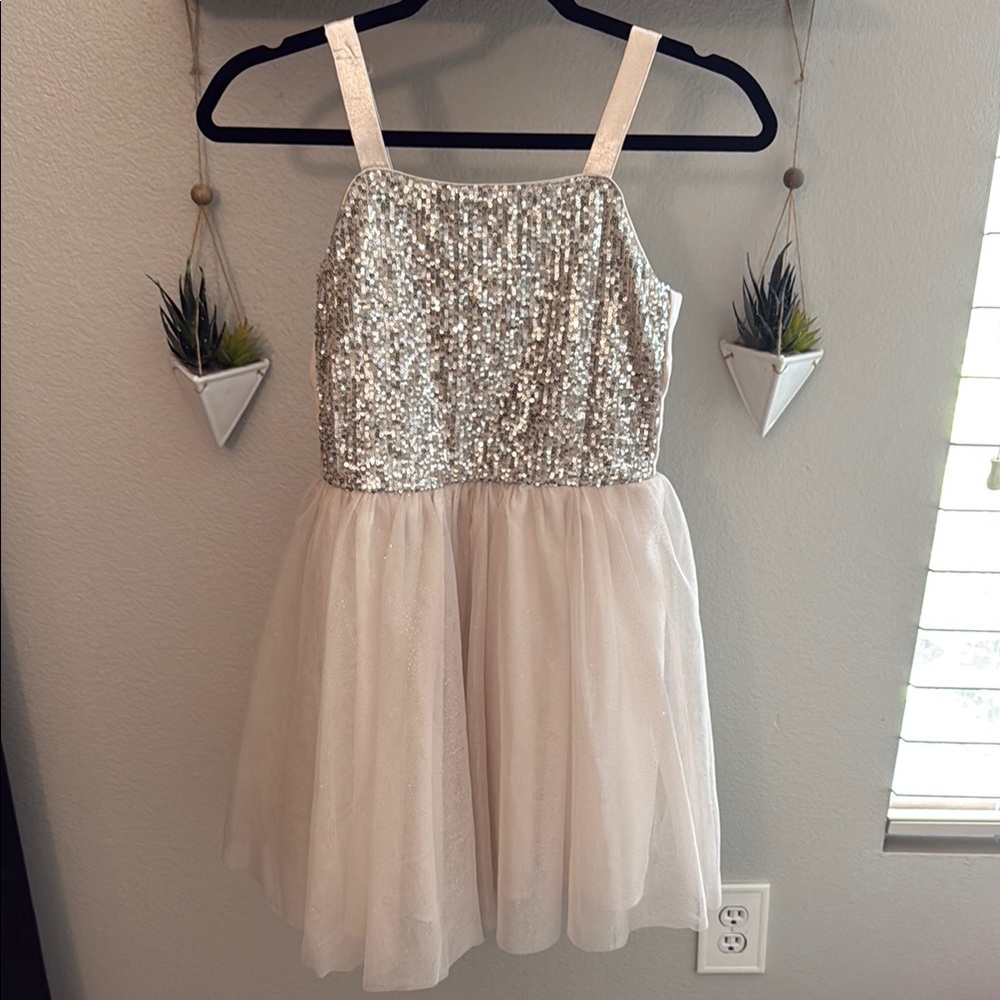 Sparkling Silver and Cream Dress